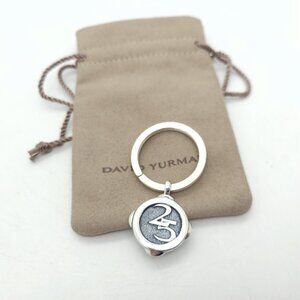 Vintage David Yurman Sterling Silver 25th Anniversary Charm Pendant 25 Key Chain